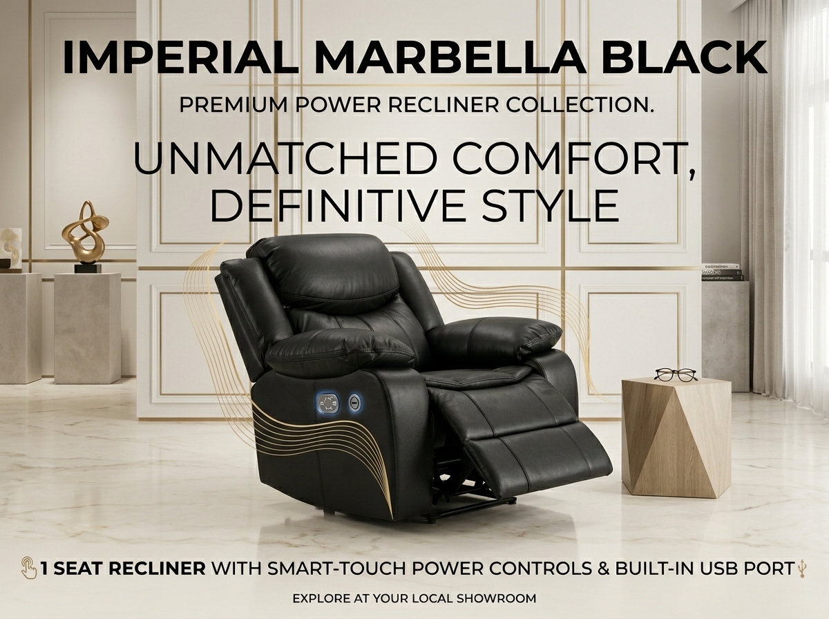 Bruschetta 1-Seater Loveseat Recliner (Black)